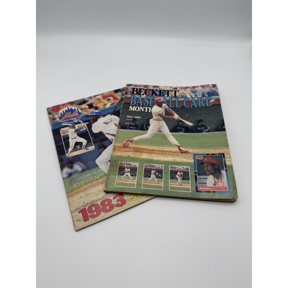 Vintage Baseball Magazine Lot 1983 NY Mets Score Book & 1988 Beckett Card Monthl